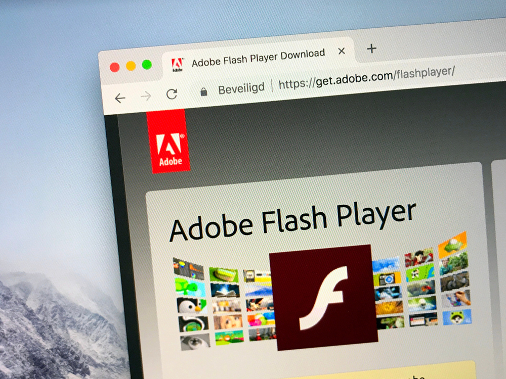 Get Adobe Flash Player web page in Google Chrome browser window on Mac OS X